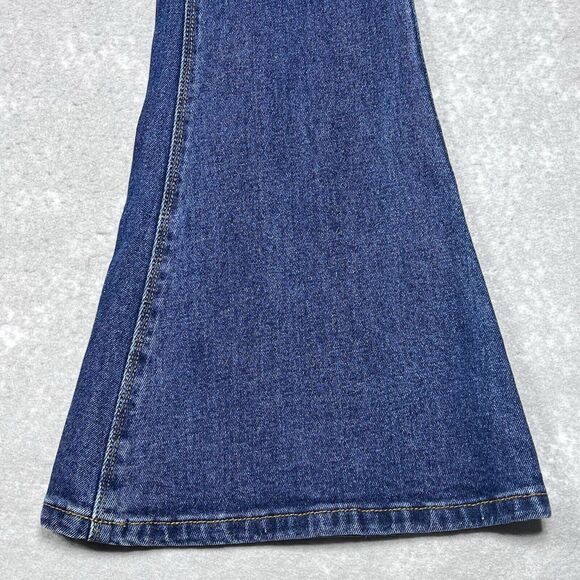 A Loves A Jeans Womens Size 25 Blue High Rise Extreme Flared Denim Jeans Pockets - Picture 5 of 15